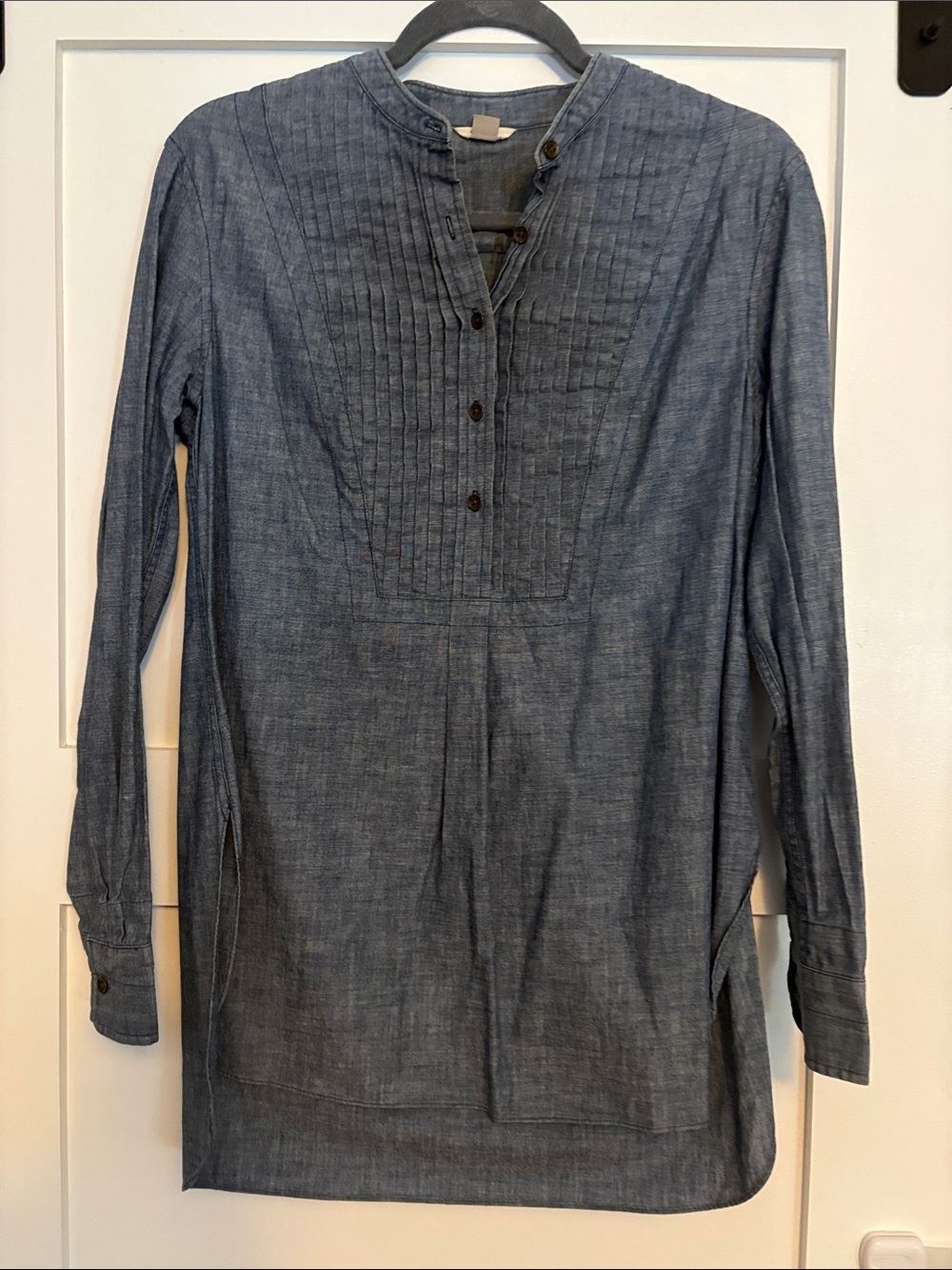 Chambray Tunic Shirt in Denim Blue